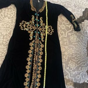 Velvet beaded Moroccan  kaftan
